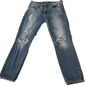 7 for All Mankind ripped jeans